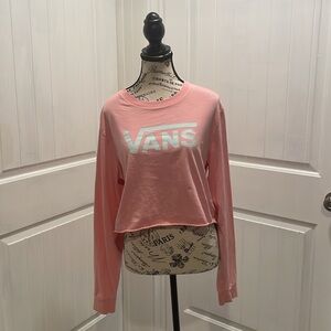 Vans Women's Long Sleeve Crop Top Pink Size XL